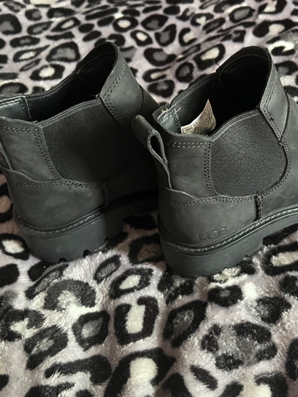 UGG Black Chelsea Ankle Boots with Pull Tabs